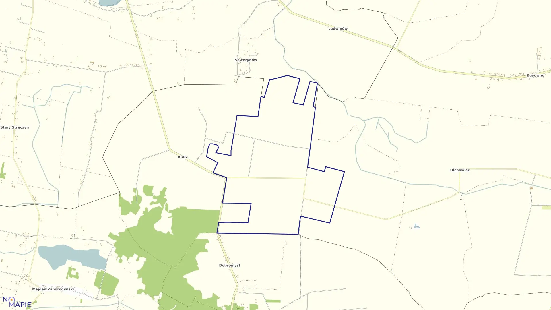 Mapa obrębu KULIK-KOLONIA w gminie Siedliszcze